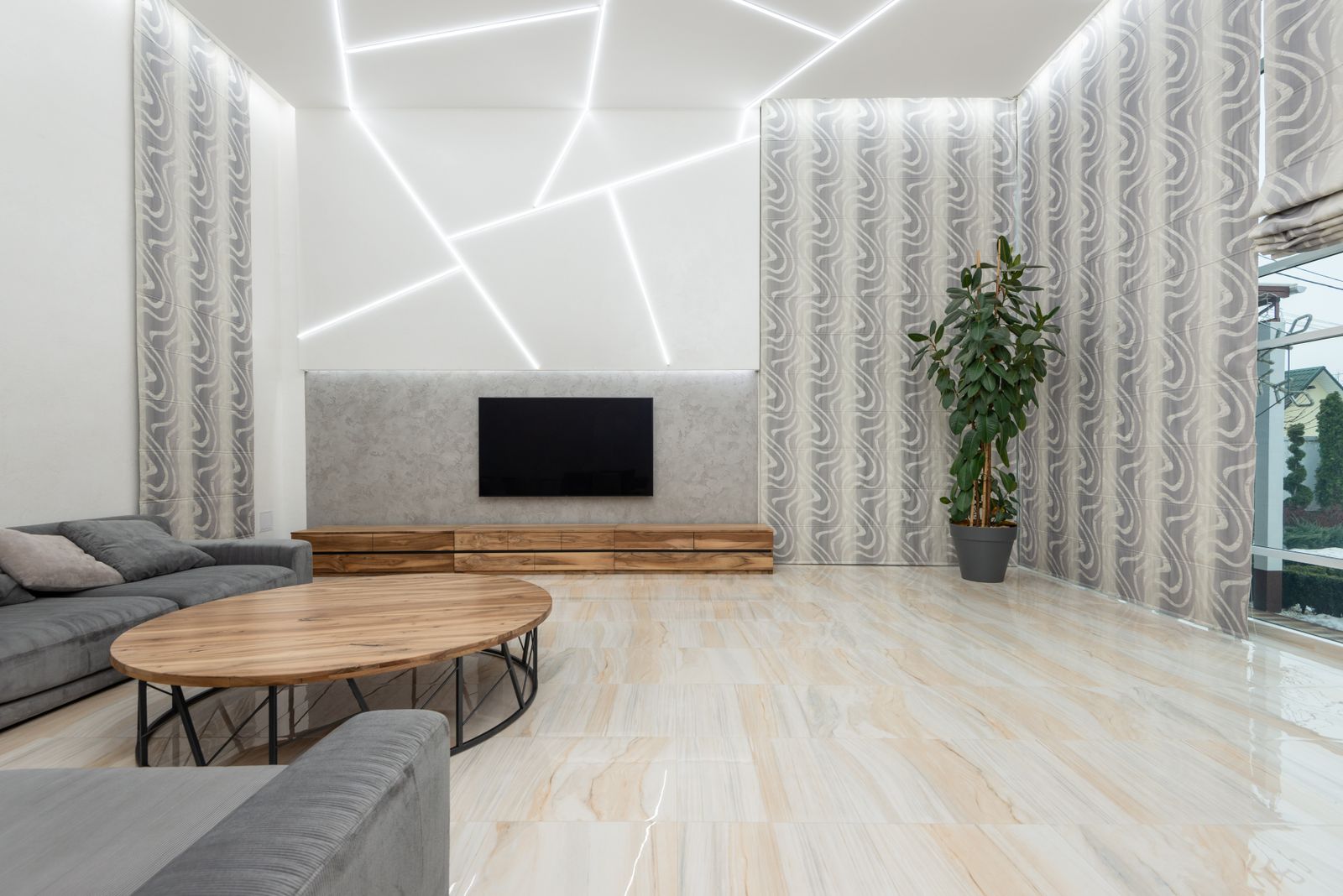 A bright, clean living space with natural light